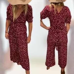 Faithfull the brand Bonnie berry floral jumpsuit